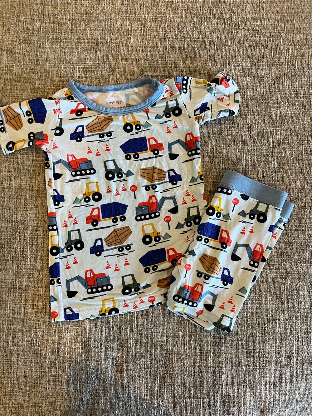 Little Sleepies construction short sleeve pant set